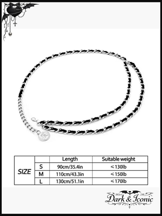 Layered Leather Body Chain Belt Waist Chain for Dress Jeans